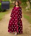 Sistrology Flower Embroidered Silk Maxi Dress for Women - Elegant Party Wear. 
