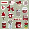 Pack of 16 - Red Style Girl Stickers - Stickers for Mobile - Stickers for Laptop. 