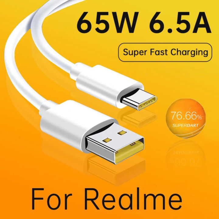 Original Type C Cable for OPPO and Realme Phones - Super Fast 6A VOOC Dart Charge, Multiple Lengths
