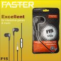 Universal Mobile Music Earphone FASTER F15 handsfree. 