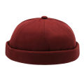 Unisex Casual Docker Hats Solid Color Trend Yuppies Hats Skull Shape Cap Beanie Worker Vintage Rolled Cuff Harbour Hat Retro Brimless Hat Adjustable Buckle Cap. 