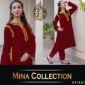 Summer Collection Embroidered Pocket Style 2 piece Suit Stitched For Women. 
