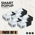 Tisora Smart Popup Tissue Box – Pack of 6 (150 Sheets Appprox) (Pure Quality). 