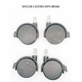 wheel casters for chairs, trolleys, and furniture with brake. 