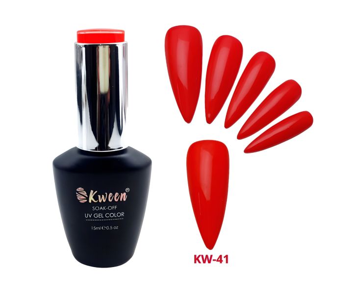 KWEEN Cherry Red UV/LED Soak off Gel Nail Polish Long lasting, Full Coverage Gorgeous Color Soak off UV LED Gel Nail Art Polish