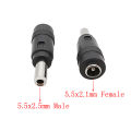 5/2/1Pcs DC Female 5.5x2.1mm to Male 5.5mm x 2.5 mm DC Power Plug Jack Connector Converter Barrel Adapter Plugs Connectors. 