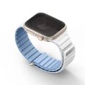 UNIQ Revix Evo Reversible Magnetic Apple Watch Strap for Series 1-8, & SE 41/40/38MM – Powder Blue / White. 