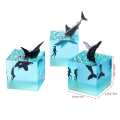 D- Humpback Whale Diver Cube Ornament Resin Whale Home Birthday Gift Ornament Marine Resin Decoration. 
