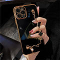 For Xiaomi POCO X3 GT Back Cover with Lucky Clover Wristband Chain Fashion Bracelet Shiny Plating Square Edge Bumper Phone Case Soft Silicone Bumper Protective Cover. 