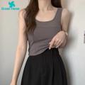 Women Vest Women Vest Tank Top Sleeveless Backless U Neck Padded Slim Fit Elastic Solid Color Soft Cropped Top Camisole Sleeveless Vest. 