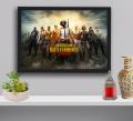 PUBG Gaming Poster Wall Hanging Glass Photo Frame in Premium Glossy Photo Paper A4 8x12” size for Home Decor and Decoration Accessories. 