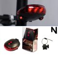 Bicycle 2 Laser light and 5 LED Flashing Lamp Rear Cycling Bicycle Tail Safety Warning Light. 
