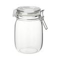 KORKEN IKEA 1-Liter Glass Food Storage Jar with Lid and Rubber Seal, Ideal for Tea, Sugar, Rice, and Pickles. 