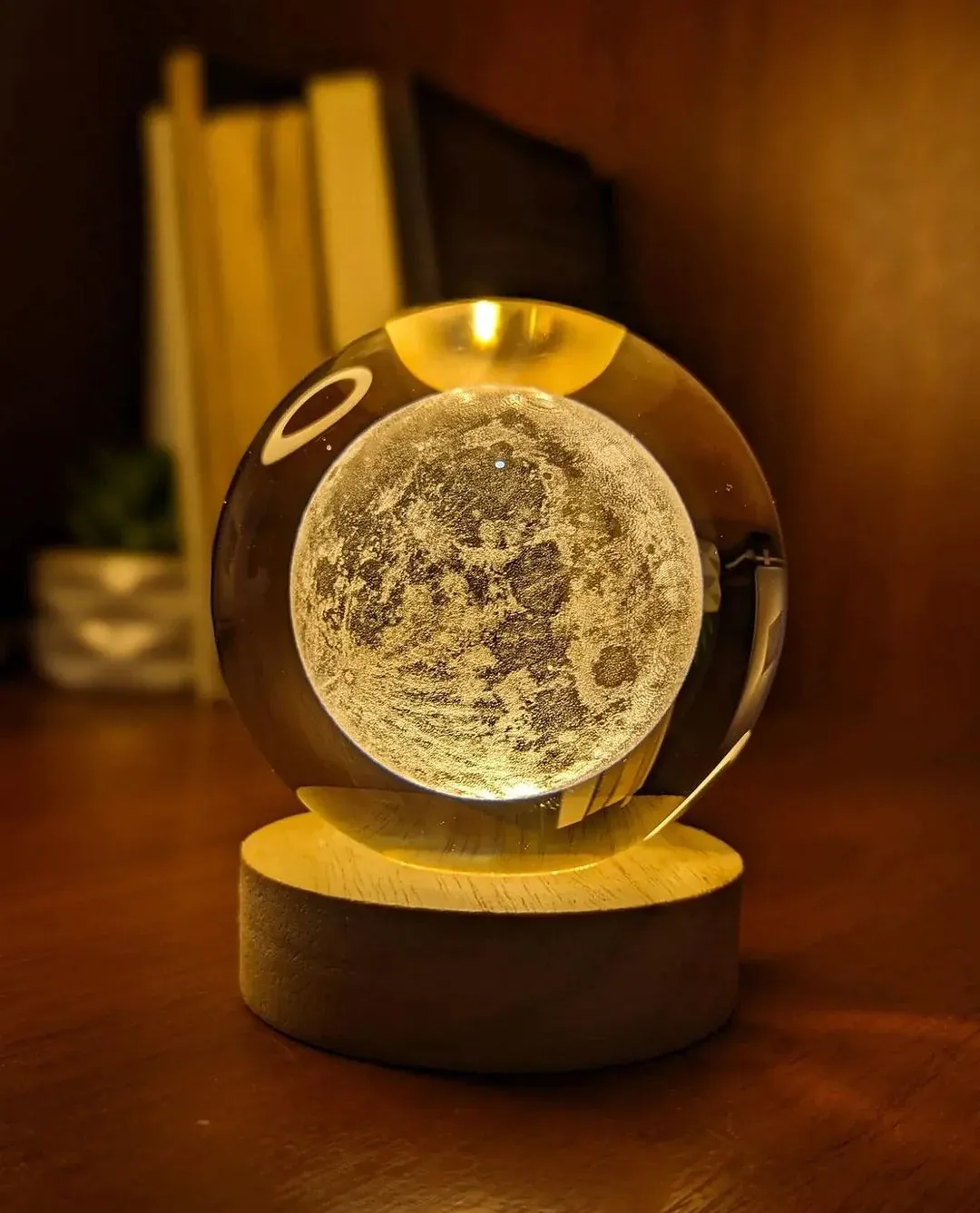 3D Crystal Ball LED Moon Light Lamp