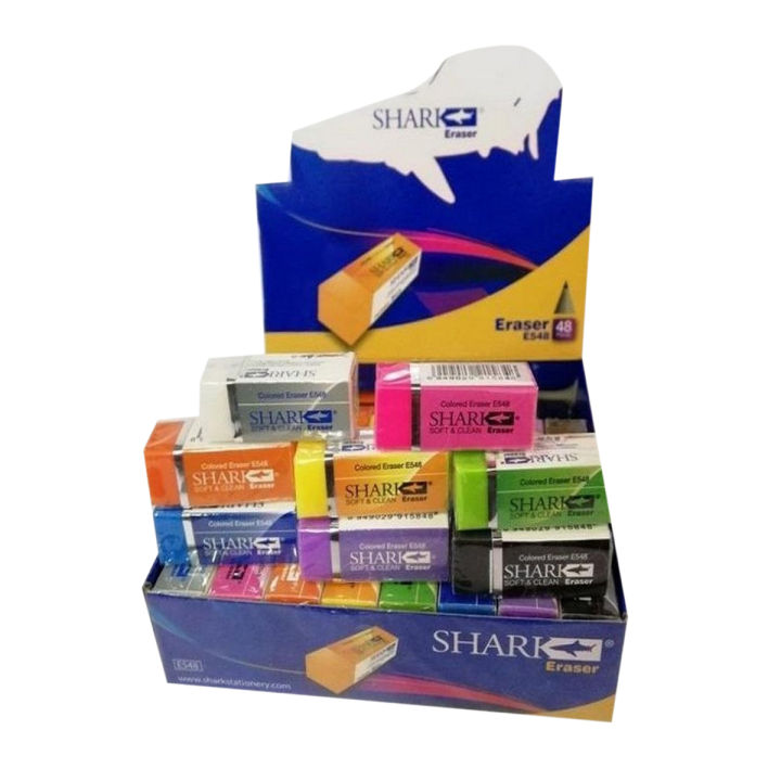 Shark Eraser E548 48 Pcs - Shark Colourful