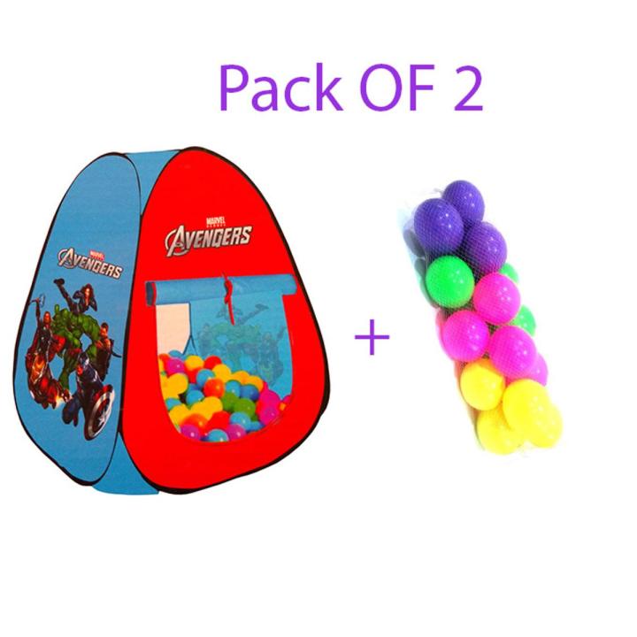 Planet X - Pack Of 2 Marvel Avengers - Play Tent + 25 Balls - Superhero Hideout