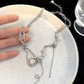 Romantic Peach Heart Sweet Cool Thorn Love Pearl Necklace Women's Advanced Design Sense Special Interest Light Luxury Personalized Clavicle Chain Fashion. 