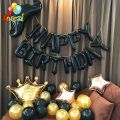 Happy Birthday Foil Balloons - Decorations Balloon Letter Foil Alphabet Birthday Banner. HBD Foil Balloons. 