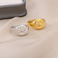Fashion Personality Stainless Steel Butterfly Bee Ring Men and Women Cosmic Ring. 