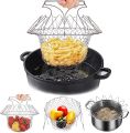 Multifunctional Collapsible Mesh Basket Foldable Steam Rinse Strainer Deep Fry Magic Chef Basket Colander Kitchen Tools Gadgets. 