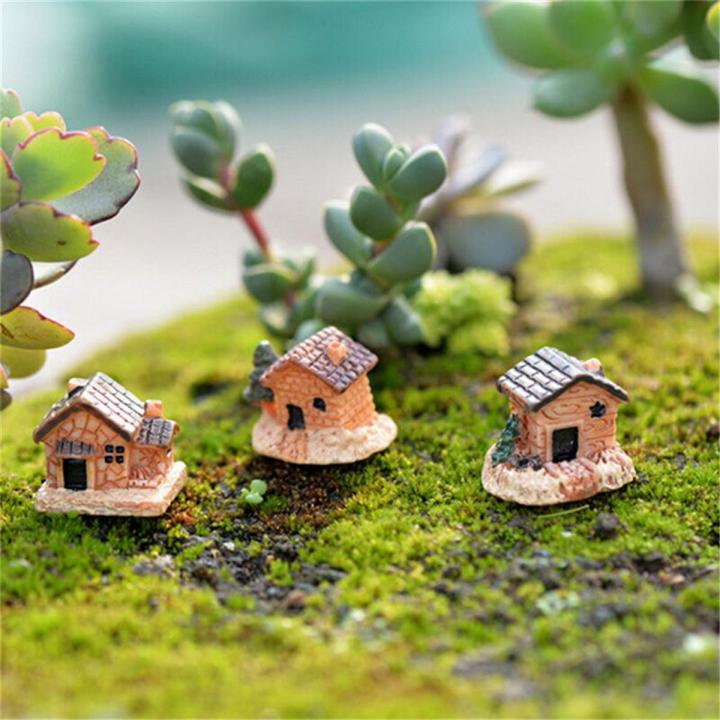 Mini Miniature House Villa Woodland Fairy Figurines Castle Fairy Garden Miniatures Castles Terrarium Figurines Garden Decoration