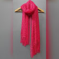 Punch PInk  Lightweight Narrow Net Stole Scarf For Ladies and Girls and Many More Colours on SubRung Black Yellow White Blue Red Pink. 