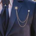 Men's Brooch Suit Pin Tassel Chains Pin Exquisite Jewelry Charm Brooch Lapel Pin Hanging Chains Brooches for Coat Suit Shirts Dance Ceremony. 