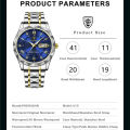 POEDAGAR Mens Quartz Watches Waterproof Luminous Large Dial Men Wristwatches Sports Stainless Steel Watch P615. 