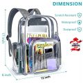 Best high Quality  Clear Backpack Heavy Duty Transparent See Through Bag for College Work Travel Security,Black. 