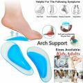 1 Pair, Dr. Foot Plantar Fasciitis Arch Support Silicone Shoe Insoles. Orthotic Insole Thicken Gel Arch Pads for Flat Feet - Self-Adhesive Arch Cushions Inserts for Men and Women. 