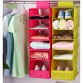 Pack of 2 - Closet Organizer Hanging Storage Bag Wardrobe Cloth Organizer 5/6 Layers Shelf Foldable Rack Shelves. 