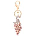 Beautiful Peacock Rhinestone Key Chain Crystal Purse Keychain Bag Key Ring. 