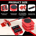 5pcs Heavy-Duty Furniture Lifter & Mover Tool Set – Red Lever & Roller Sliders for Easy Lifting & Shifting of Sofa, Bed, Fridge, Appliances. 