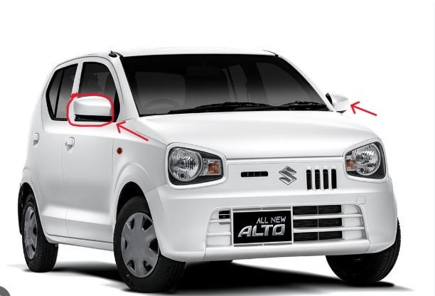 Suzuki Alto New 660 VXL Automatic 2018-25 Side Mirror Cover White | Rearview Mirror Pakistani Alto 660 VXL Automatic White | Car Side Mirror Trim Cover Alto new 2018-2025