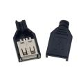Type A Male / Female Usb 4 Pin Plug Socket Connector With Plastic Cover. 