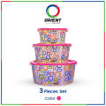 Orient Plastic Smart Containers Set of 3 Durable, Stackable Storage Boxes with Airtight Lids, BPA-Free, Ideal for Organizing Food Household Items, and More. 