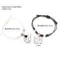 17KM Couple Star Pendant Bracelets for Women Girls Black And White Adjustable Knit Bracelet New Fashion Jewelry Trendy Party. 