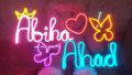Customized LED Neon Sign plate Couple Names gift- 8 letters in 2499 - Gift for loved ones- Photography Lighting. 