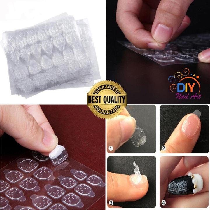 2 Sheets Double-sided Transparent Soft Nail Glue Tab For Press-On Nails