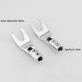 4 PCS Audio Jack Y Banana Plug Solder Wire Connector U/Y Rhodium Plated Copper Screw Fork HiFi Speaker Spade Connector. 