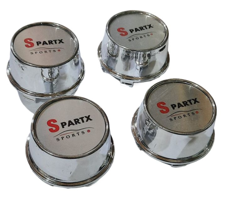 SET OF 4 Spartx Sports Logo Car Wheel Center Caps Premium Quality 5.72 cm = 2.25 Inches Shining Chrome