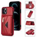 [autismaut] Suitable for Apple iPhone15 Side Stickers Slung over One Shoulder Phone Cover Samsung S23Ultra Zipper Card Wallet Leather Case. 