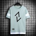 Green Home Summer T-shirt Letter Print Pullover Short Sleeve Men Top. 