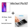 Infinix Smart 3 Plus Protective Combo Deal: 9D Tempered Glass Screen Protector, Clear Jelly Back Skin Film. 