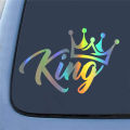 17cm*11.1cm KING CROWN Sticker for Car Funny Vinyl Decoration Car Window Reflective Sticker Decal Black Silver Car Accessories. 
