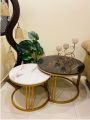 MS Center table for drawing room, Round Modern Nesting Center Table Set of 2, Flood Center Table Set of two piece for Drawing Room with Iron Base and Wooden Top. 