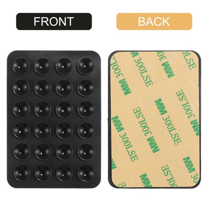 6pcs Multipurpose Mobile Phone Holder Mat Anti- Mats With 24 Octobuddy Silicone Car Cellphone Suction Mount Black