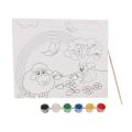 Pre sketch Painting Board for Kids, Mini Canvas Painting Kit, Pre Printed with Brush and Colors,Pre Stretched Canvas Board,Birthday Gift for Kids. 