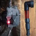 Plug cap with light for bikes/Lighted plug adapter for bike/Red lighted spark Plug holder. 