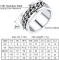 Spinner Ring Chain Ring Silver Stainless Steel For Men-Boys. 